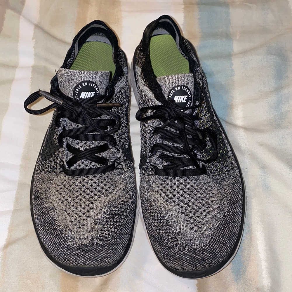 Nike- Black & White Free Run Flyknit Running Shoes